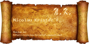 Nicolau Kristóf névjegykártya
