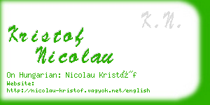 kristof nicolau business card